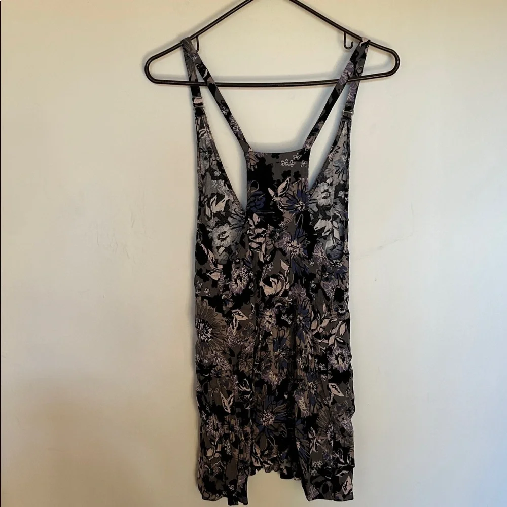 Free People sz 8 Black Combo Jump & Jive Floral Button-Down Mini Dress $108 - Picture 7 of 7